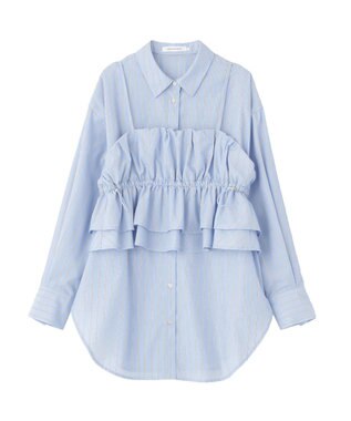 AMERICAN HOLIC 【2点セット・イージーケア】ビスチェ＋シャツ Stripe Sax