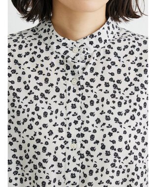 Green Parks ２ｗａｙ小花柄ギャザーシャツワンピース Ecru