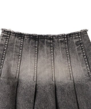 WEGO ヴィンテージウォッシュデニムプリーツスカパン ブラックその他