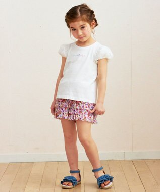ANY KIDS フリル 天竺 ショート パンツ 花柄