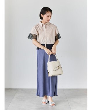 Te chichi バイアスサテンスカート グレー