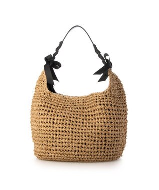 UNBILLION カシュカシュ cachecache / リボンハンドル地柄編みトート