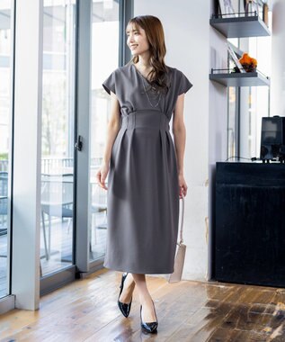 Tiaclasse 【洗える】ハイストレッチジョーゼットワンピース