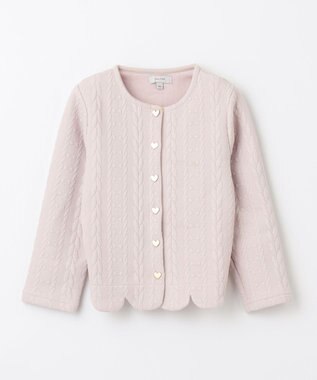 ANY KIDS ふくれ ジャガード カーディガン ミルクティー