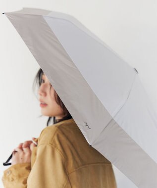 AURORA 【Ungrid（アングリッド）】切継ぎロゴプリント晴雨兼用傘（折りたたみ） クリーム