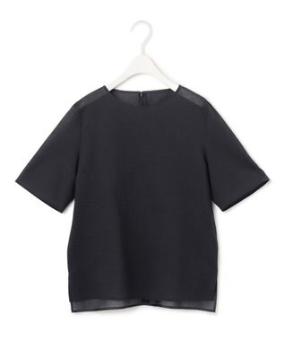 ICB 【洗える】コットンリップル Tブラウス ブラック系