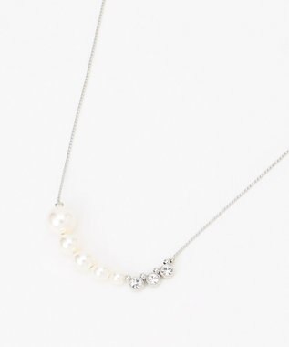 J.PRESS LADIES ショートパール ネックレス シルバー系