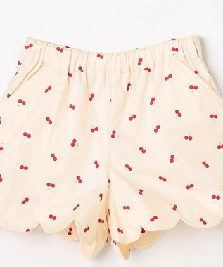 ANY KIDS 【洗濯機可能】スカラップショートパンツ エクリュ（サクランボ×ドット）