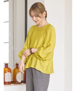 AMERICAN HOLIC 袖ボリュームシアーブラウス Yellow