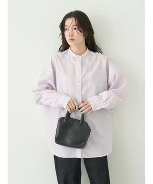 earth music&ecology ドルマンストライプシャツ Stripe Pink