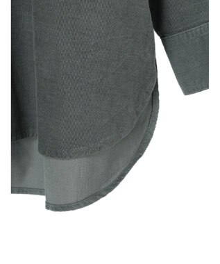 Green Parks 柔らかい細コールシャツ Blue Green