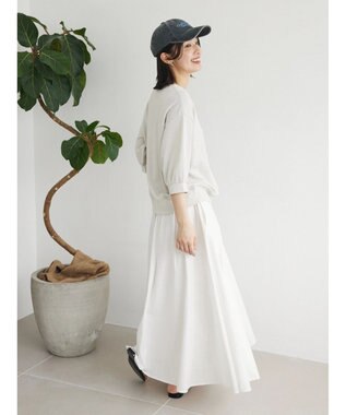 Green Parks ７分袖ラメ裏毛パフプルオーバー Ivory