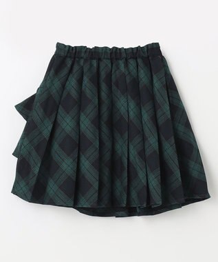 ANY KIDS チェックプリーツスカート グリーン系チェック