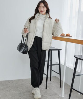 WEGO 【ユニセックス着用ITEM】パデッドブルゾン ライトベージュ