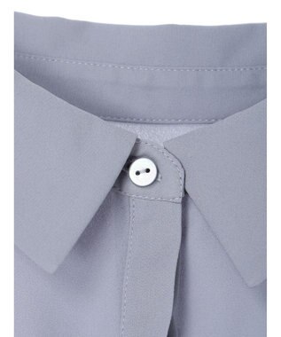 Green Parks 袖プリーツ衿付きブラウス Sax