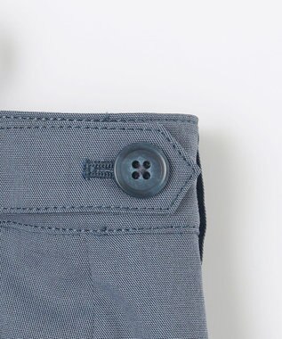 J.PRESS LADIES 【WEB限定カラーあり・セットアップ対応・洗える・撥水・防汚】コットンFITTYシャーク ワイド アンクル パンツ ダルブルー系