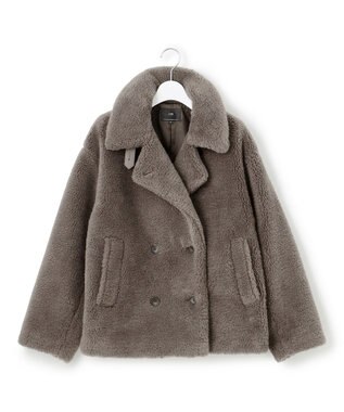23区 S 【CanCam11月号掲載】ECOPELテディボア ダブルフロント アウター グレー系