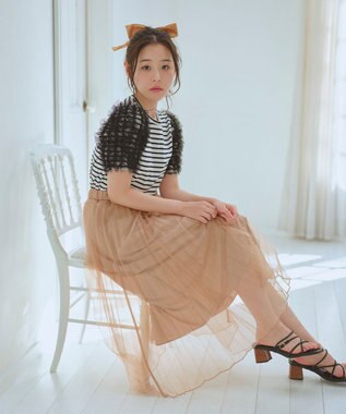 Feroux シャイニープリーツスカート ベージュ系