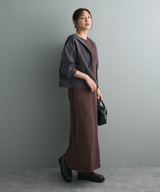 CRAFT STANDARD BOUTIQUE 梯子レースフード付きブラウス Charcoal Gray