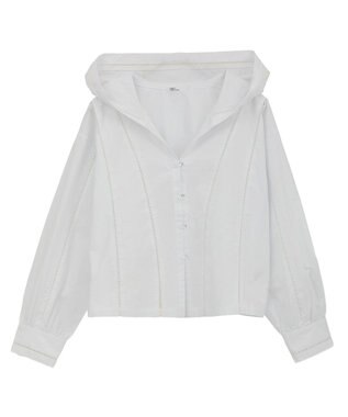 CRAFT STANDARD BOUTIQUE 梯子レースフード付きブラウス White