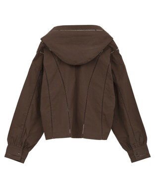 CRAFT STANDARD BOUTIQUE 梯子レースフード付きブラウス Brown