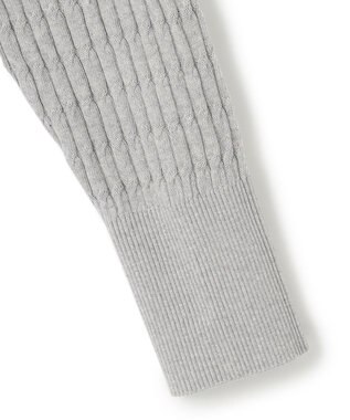 J.PRESS YORK STREET 【WOMEN】コットンケーブル カーディガン ライトグレー系