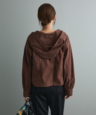 CRAFT STANDARD BOUTIQUE 梯子レースフード付きブラウス Brown