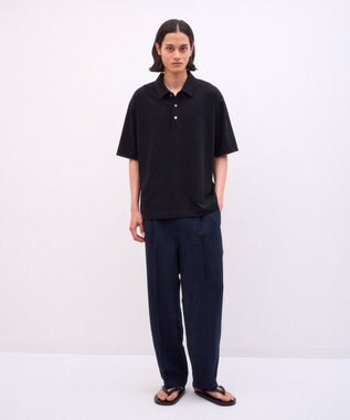 ATON FRESCA PLATE | ルーズフィットポロシャツ - UNISEX BLACK