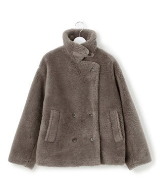 23区 S 【CanCam11月号掲載】ECOPELテディボア ダブルフロント アウター グレー系