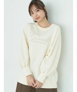 earth music&ecology 裏毛ロゴチュニック Ivory