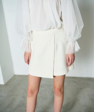 GRACE CONTINENTAL ツイードラップショートパンツ ホワイト