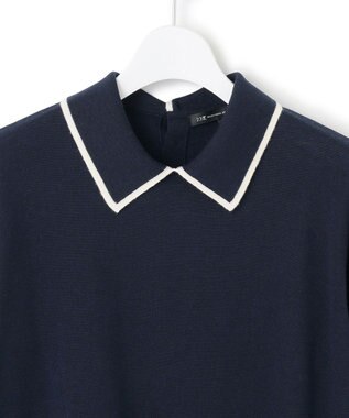 23区 S 【洗える】ウーステッドウール ポロニット ネイビー系
