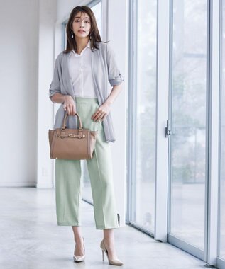 Tiaclasse 【日本製・洗える】麻調ワイドパンツ ミント