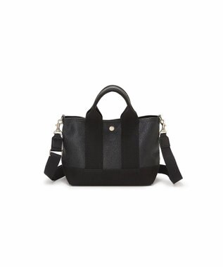 TOPKAPI 【Breath TOPKAPI】スコッチグレイン ネオレザー ミニ トート バッグ ショルダー付き S ブラック