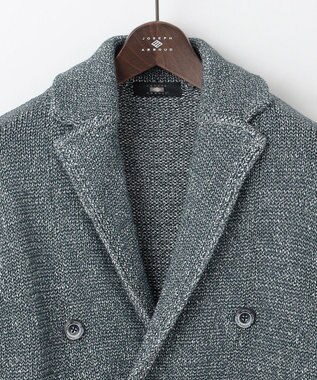 JOSEPH ABBOUD 【イタリア糸使用】コットンリリヤーン ニット ジャケット ネイビー系