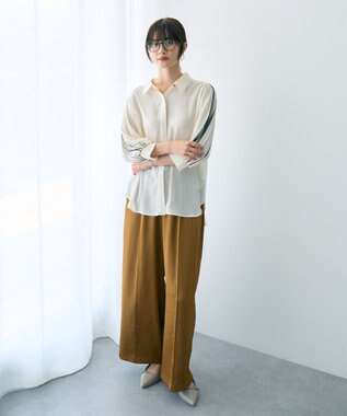 YECCA VECCA ラインプリーツスリーブシャツ Off White