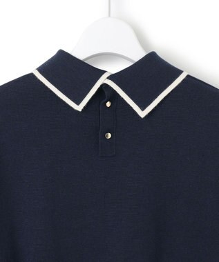 23区 S 【洗える】ウーステッドウール ポロニット ネイビー系