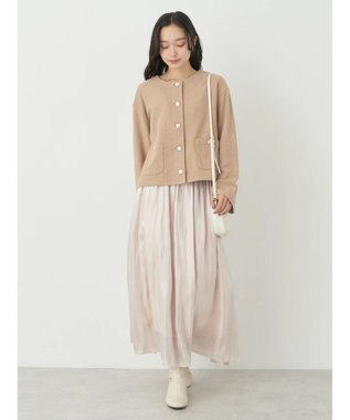 earth music&ecology シャイニーギャザースカート Beige