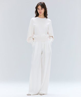 BEIGE， 【洗える】LAURA / ドライタッチバックジップニット Ecru