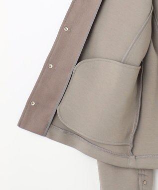 J.PRESS LADIES L 【洗える】ダンボールジャージー ブルゾン モカグレー系