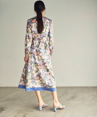 GRACE CONTINENTAL グラデフラワープリントスカート サックス