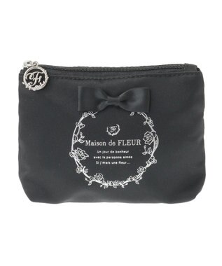 Maison de FLEUR サテンリボンティッシュケース Black