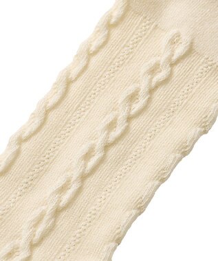 MIKI HOUSE HOT BISCUITS 【70-120cm】 ケーブル柄タイツ アイボリー