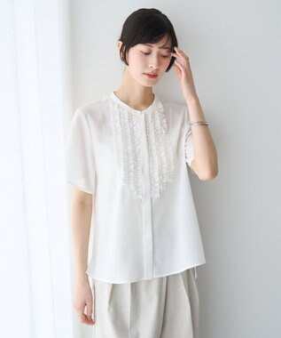 YECCA VECCA フリルデザインブラウス Off White