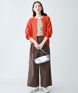 ANY シアーワッフルカーディガン オレンジ