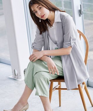 Tiaclasse 【日本製・洗える】麻調ワイドパンツ ミント