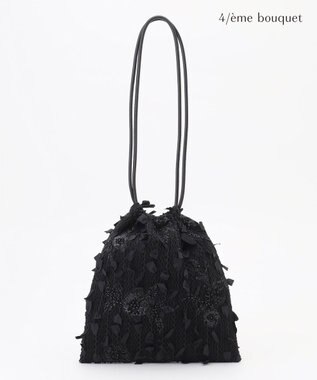 自由区 【カトリエムブーケ】Tweed a fleurs et rubans ドロストバッグ