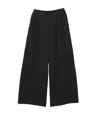 Green Parks 裾レースドッキングパンツ Black
