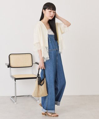 AMERICAN HOLIC レース切り替え半袖シャツ Ivory