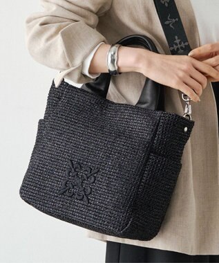 russet ナイロンラフィア2WAYトートバッグ(CE-1711) Black